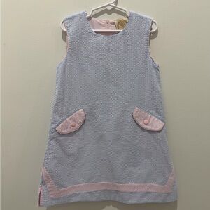 The Beaufort Bonnet Company Blue and Pink Kids Casual Dress